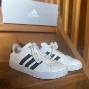White and Black Adidas Sneakers